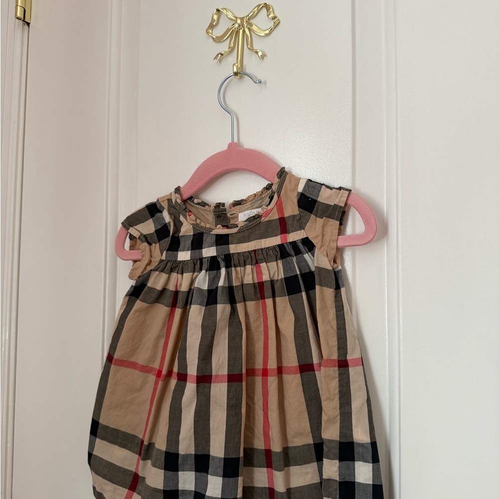 Burberry Kids Dress in Beige and Black Check
